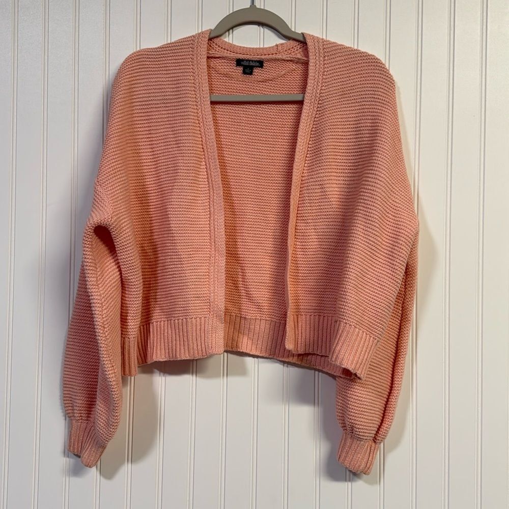 Wild Fable Women's Peachy Pink Open Front Knit Cardigan Sweater Size S
